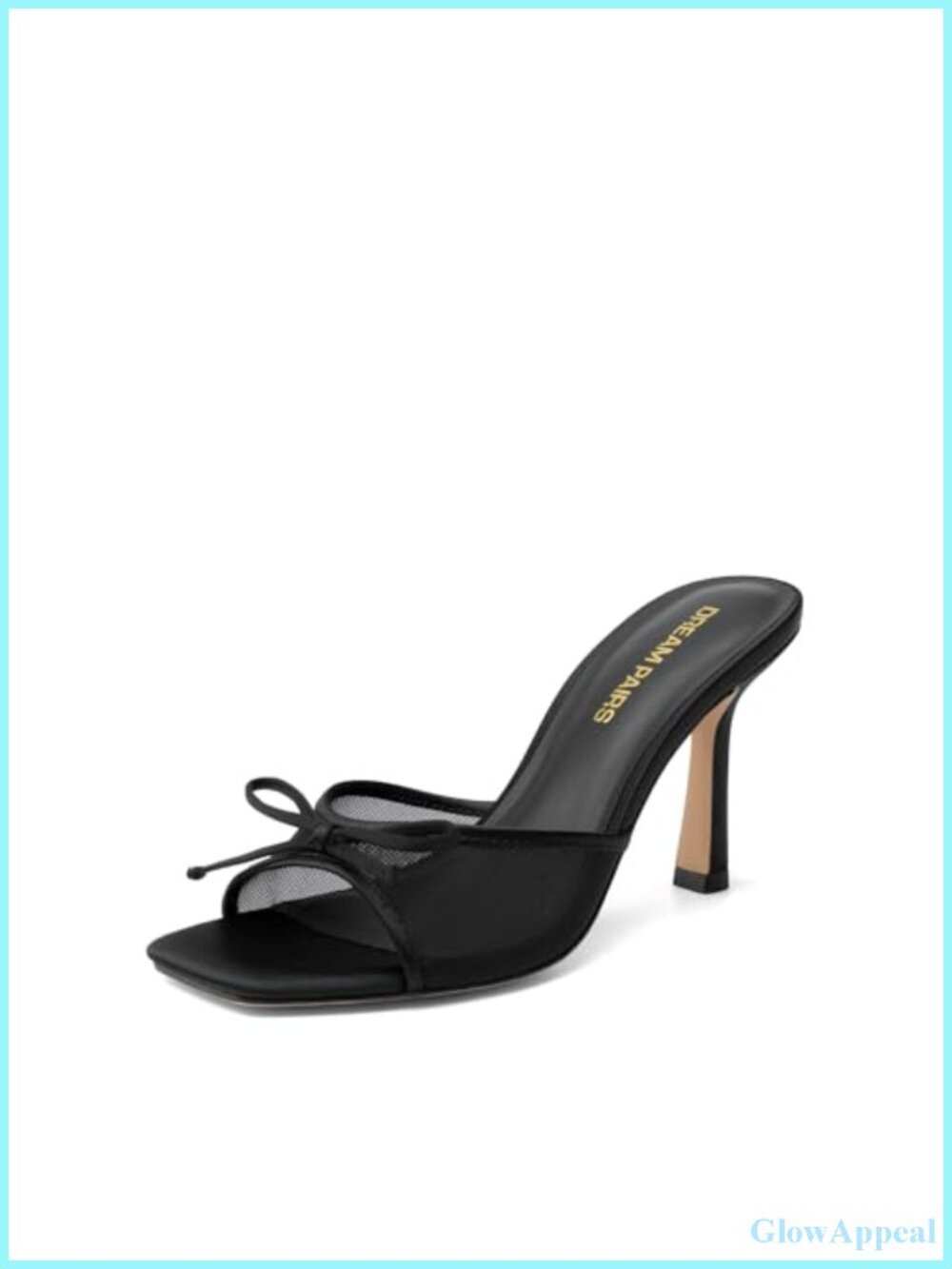 Women's Mesh Bow Stiletto Heels Dressy Sandals